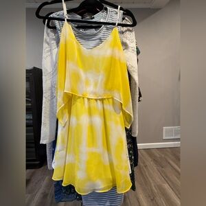 BCBG Yellow and White Dress